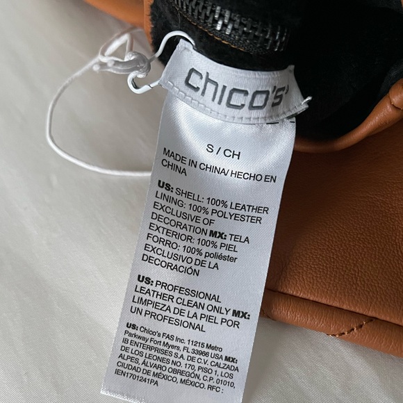 NEW! Chico’s Leather Quilted Gloves in Cognac (size S) - Picture 3 of 4